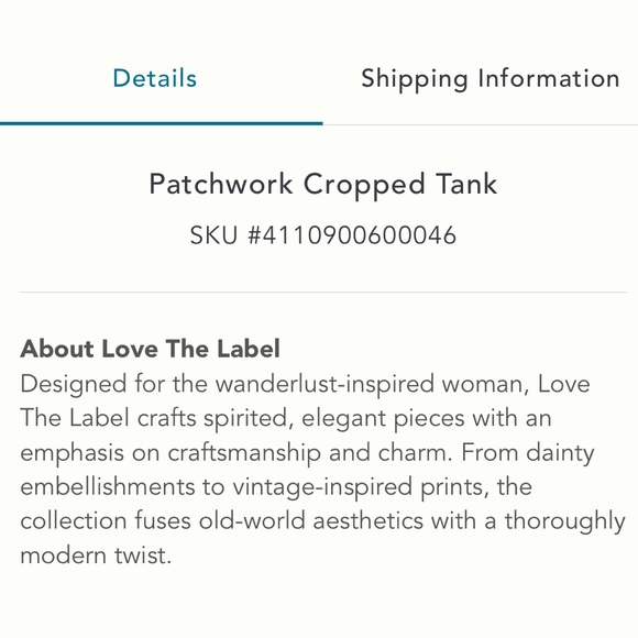 ✨ Anthropologie Patchwork Cropped Tank Sz L - Picture 8 of 9